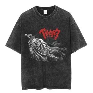 Graphic Black Tee with Red Accents